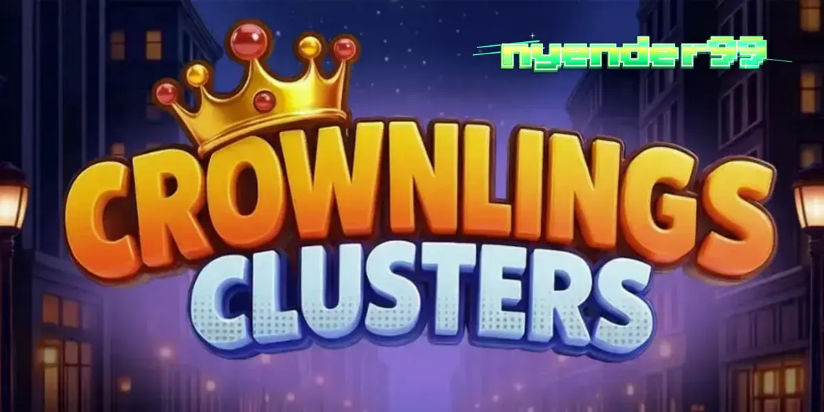Tampilan visual ceria dan penuh warna dari slot Crownlings Clusters dengan tema karnaval neon.